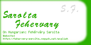 sarolta fehervary business card